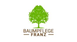 Grüner Baum mit „Baumpflege Franz“ in brauner Schrift darunter.