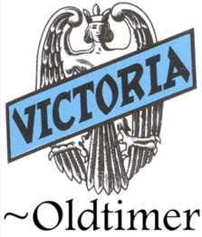 Logo eines Adlers mit blauem Banner "VICTORIA" und dem Wort "Oldtimer" darunter.