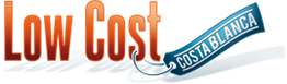 Texto en la imagen: "Low Cost Costa Blanca" con fondo degradado rojo y azul.
