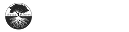 Steel Roots Decor logo with tree design and text.