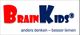 BrainKids Logo in rot und blau mit Slogan: "anders denken – besser lernen".