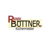 Logo mit Text: "Rainer Büttner, Küchenmeister", in Schwarz, Rot und Gelb auf weißem Hintergrund.