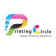 Colorful "P" logo with text: "Printing Circle – Expert Printing Solutions."