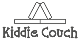 Logo with "Kiddie Couch" text and a stylized cushion and triangle above.