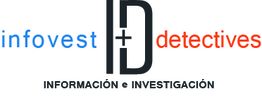 Logo de Infovest Detectives con letras azules, rojas y negras sobre fondo blanco.