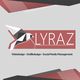Grafisches Logo mit Origami-Vogel und Text: "LYRAZ - Webdesign, Grafikdesign, Social Media Management".
