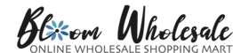 "Bloom Wholesale logo with blue flower design and 'Online Wholesale Shopping Mart' text."