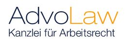 Logo mit Text "AdvoLaw Kanzlei für Arbeitsrecht".