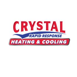 Logo for Crystal Rapid Response Heating & Cooling in red and blue text.