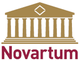 Logo mit einem goldenen Tempel und dem Wort "Novartum" in roter Schrift darunter.