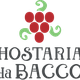 Logo di Hostaria da Bacco con grappolo d'uva rosso e scritta elegante.
