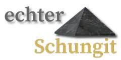 Text "echter Schungit" und eine schwarze Pyramide abgebildet.