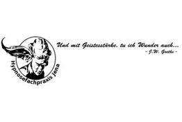 Logo der Hypnosefachpraxis Jena mit einem Goethe-Zitat über Geistesstärke.