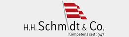 Logo von H.H. Schmidt & Co. mit Flagge, Schriftzug "Kompetenz seit 1947".