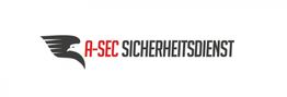 Logo mit einem Adler und dem Text "A-SEC Sicherheitsdienst" in Rot und Grau.