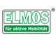 Logo mit Text "ELMOS für aktive Mobilität" in Grün und Weiß, umrandet von dünnem grauen Rahmen.