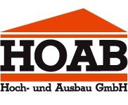 Logo von HOAB Hoch- und Ausbau GmbH mit orangefarbenem Dach-Symbol.