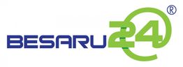 Logo mit blauem Text "BESARU" und grüner Zahl "24" daneben in stilisiertem Design.