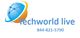Logo with a globe, "Techworld live" text, and phone number 844-821-5790.
