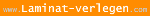 Weiße Schrift "www.Laminat-verlegen.com" auf orangefarbenem Hintergrund.