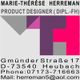 Visitenkarte von Marie-Thérèse Herreman, Produktdesignerin, mit Kontaktdaten und Logo.