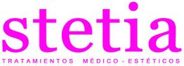 Logo rosa de "Stetia" con texto "Tratamientos Médico-Estéticos" en la parte inferior.