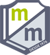 Escudo con dos letras "m" y texto "DESDE 1976" en la base.