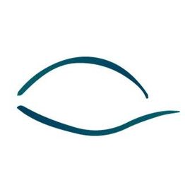 Dibujo abstracto con líneas curvas de color azul en fondo blanco.