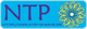 Logo des NTP mit floralem Muster und Website-URL auf blauem Hintergrund.