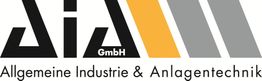 Logo der AIA GmbH mit Schriftzug „Allgemeine Industrie & Anlagentechnik“ in Schwarz und Grau.
