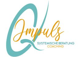 Logo mit den Worten "Impuls Systemische Beratung Coaching" in Türkis und Orange.