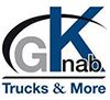 Logo mit blauem "K", grauem "G", schwarzem "Knab". Text: "Trucks & More".