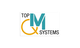 Logo mit Text: "TOP QM SYSTEMS" in Schwarz und Blau, gelbes Alpha-Symbol links vom QM.