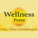 Gelbes Logo mit der Aufschrift „Wellness Point Bühl“ und „Fitness-, Wellness- & Gesundheitsgeräte“.