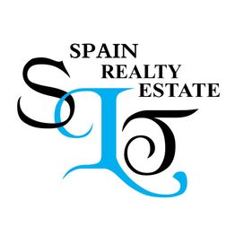 Logotipo con letras estilizadas: "Spain Realty Estate", colores negro y azul.