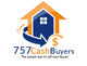 House with arrows logo, "757CashBuyers" text below. Slogan: "The easiest way to sell your house!"