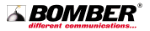Logo mit dem Text "BOMBER different communications..." auf weißem Hintergrund.