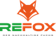 Logo mit einem stilisierten Fuchskopf über dem Text "REFOX" und Slogan "Der nachhaltige Fuchs".