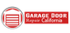 Logo of "Garage Door Repair California" with a red and grey garage door icon.