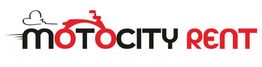 Logo de MotoCity Rent con dibujo estilizado de una moto.