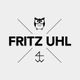 Logo: Eule über dem Text "FRITZ UHL", darunter ein stilisiertes Symbol.