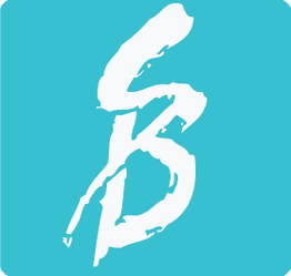 Stylized white "S" on a turquoise background.