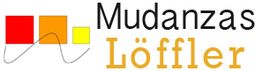 Logo de Mudanzas Löffler con cuadrados rojo, naranja y amarillo.