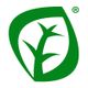 Logo verde con una foglia stilizzata e simbolo di marchio registrato in alto a destra.