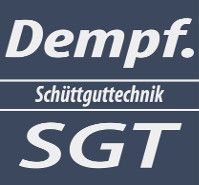Logo mit Text: "Dempf. Schüttguttechnik SGT" auf dunkelblauem Hintergrund.