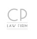 "Logo with large 'CP' above 'Law Firm', in a minimalist gray design."