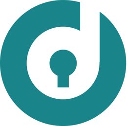 Weißes Schloss in form eines „d“ auf grünem Kreis.