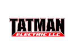 Logo for Tatman Electric LLC with bold black and red text on a white background.