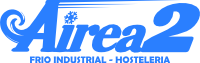 Logo azul de "Airea 2" con texto "Frío Industrial - Hostelería" debajo.