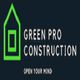 Green Pro Construction logo with a green house icon and "Open Your Mind" tagline.